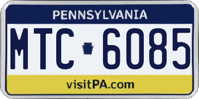 PA license plate MTC6085