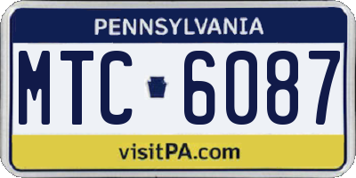 PA license plate MTC6087