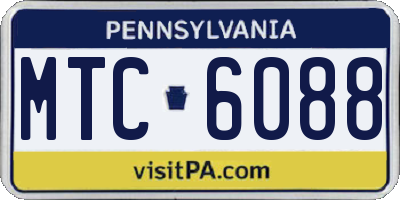 PA license plate MTC6088
