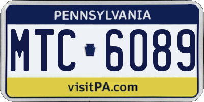 PA license plate MTC6089