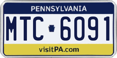 PA license plate MTC6091