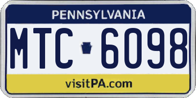 PA license plate MTC6098