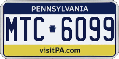 PA license plate MTC6099