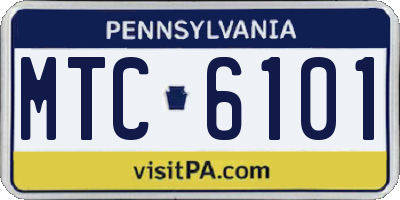 PA license plate MTC6101