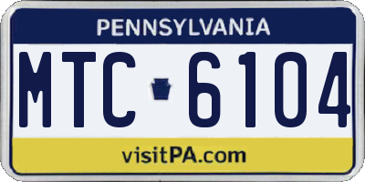 PA license plate MTC6104