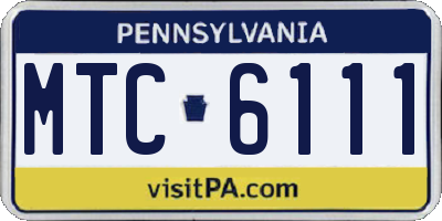 PA license plate MTC6111