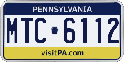 PA license plate MTC6112
