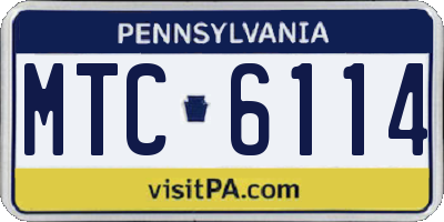 PA license plate MTC6114
