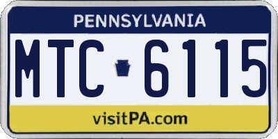 PA license plate MTC6115