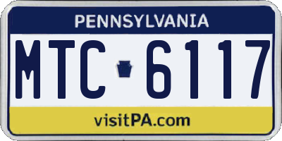 PA license plate MTC6117