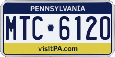 PA license plate MTC6120