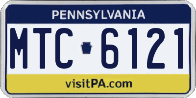 PA license plate MTC6121