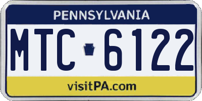 PA license plate MTC6122