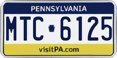 PA license plate MTC6125