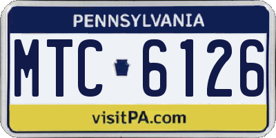 PA license plate MTC6126