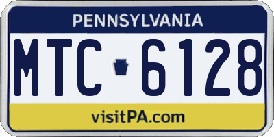 PA license plate MTC6128