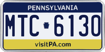 PA license plate MTC6130