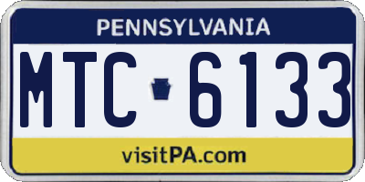 PA license plate MTC6133