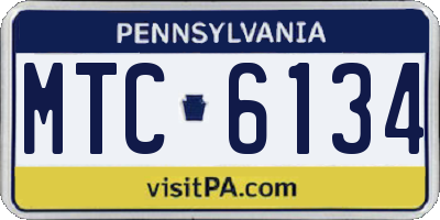 PA license plate MTC6134