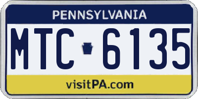 PA license plate MTC6135