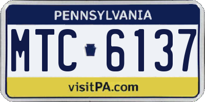 PA license plate MTC6137