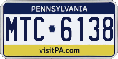 PA license plate MTC6138