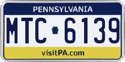 PA license plate MTC6139