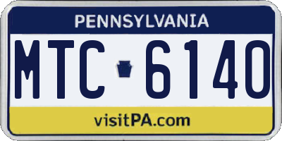 PA license plate MTC6140
