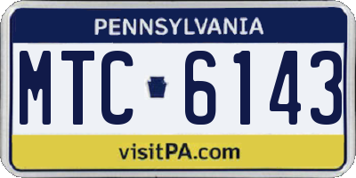 PA license plate MTC6143