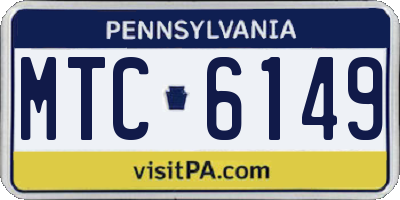 PA license plate MTC6149