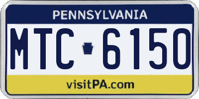 PA license plate MTC6150