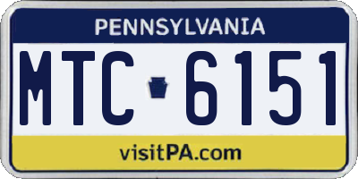 PA license plate MTC6151