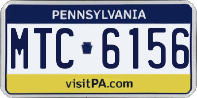 PA license plate MTC6156