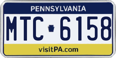 PA license plate MTC6158