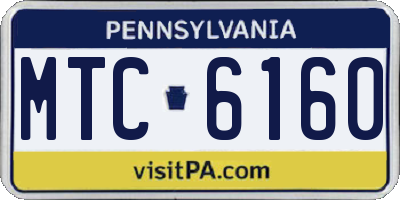 PA license plate MTC6160