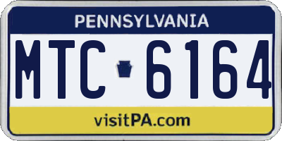 PA license plate MTC6164