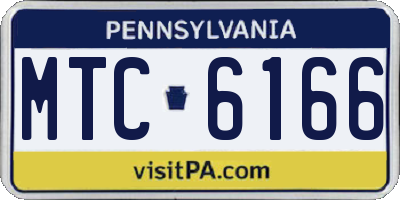 PA license plate MTC6166