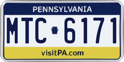 PA license plate MTC6171
