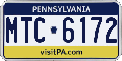 PA license plate MTC6172