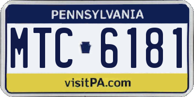 PA license plate MTC6181