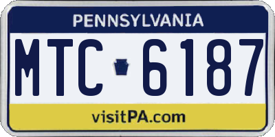 PA license plate MTC6187