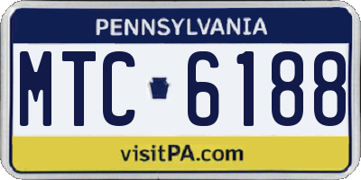 PA license plate MTC6188