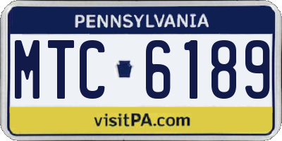 PA license plate MTC6189
