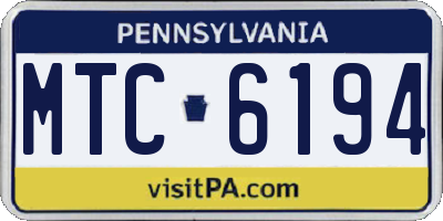 PA license plate MTC6194