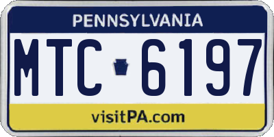 PA license plate MTC6197