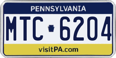 PA license plate MTC6204