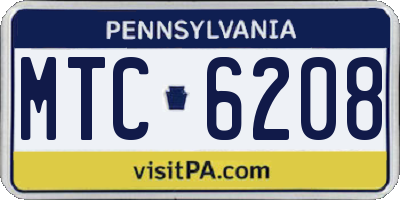 PA license plate MTC6208
