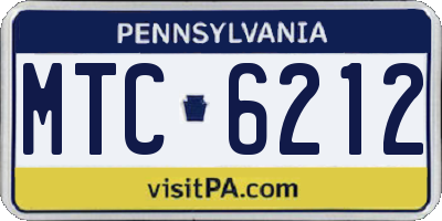 PA license plate MTC6212