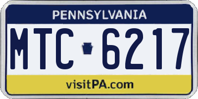 PA license plate MTC6217