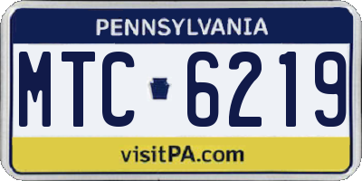 PA license plate MTC6219